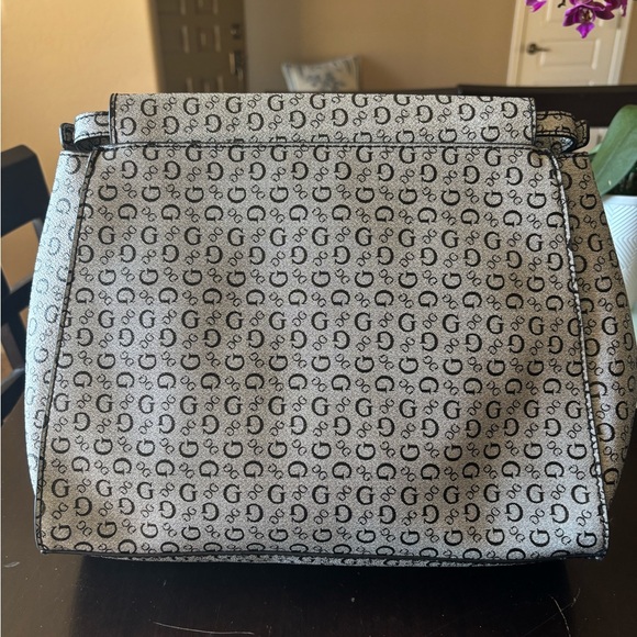 Guess Black and White Monogram Satchel - Picture 7 of 11